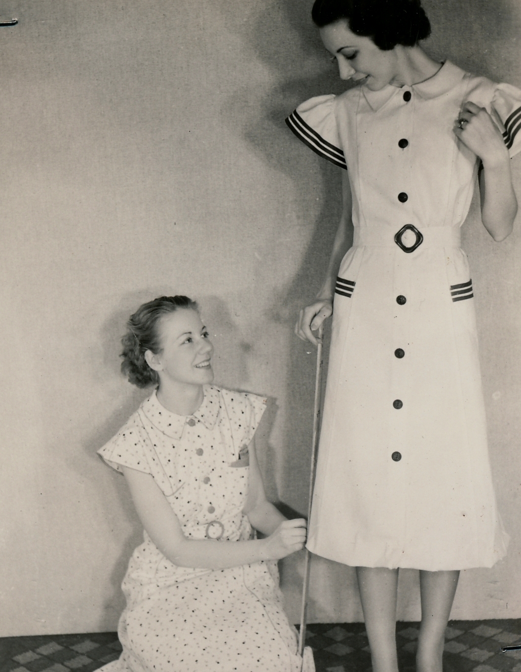 Modeling clothes made on a WPA sewing room project in Milwaukee. Photo courtesy of the National Archives (ca. 1935-1943).