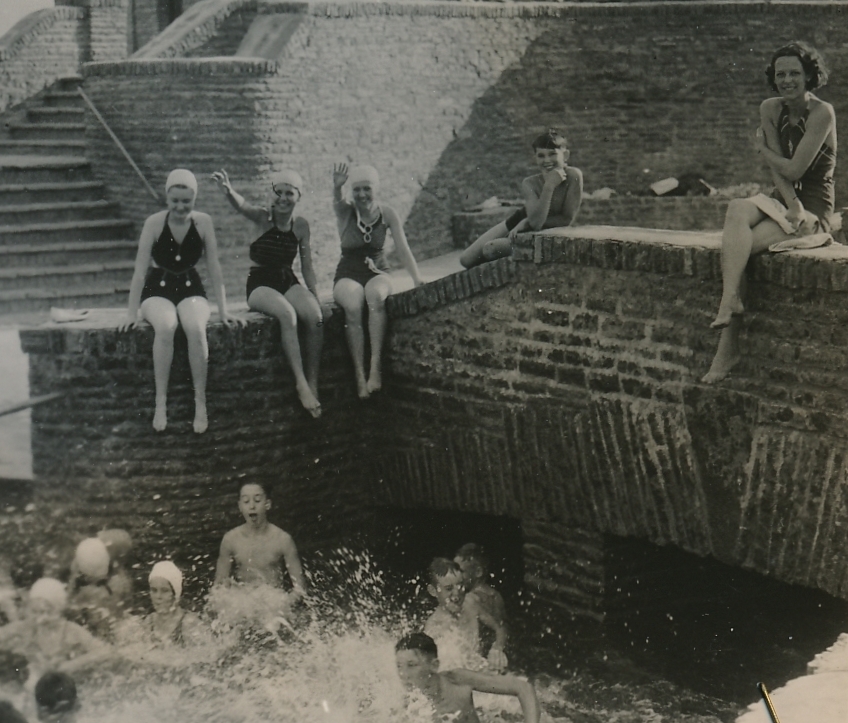 A WPA-built swimming pool brings joy in Columbus Grove, Ohio. Photo courtesy of the National Archives (ca. 1935-1943).