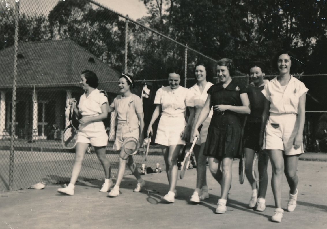 Enjoying WPA-built tennis courts in New Orleans. Photo courtesy of the National Archives (January 1939).