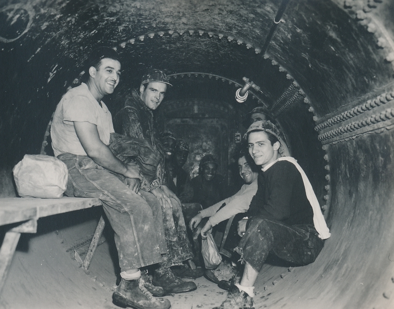 PWA funded good-paying jobs, and good-paying jobs created smiles – it wasn’t rocket science. Photo shows a PWA-financed subway project in Chicago. Photo courtesy of the National Archives (June 1940).