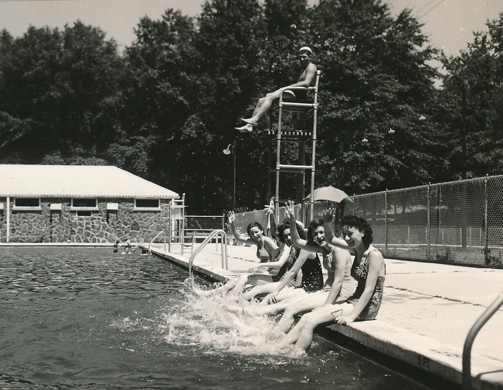 A warm summer day + a WPA-built swimming pool = happiness in Meridian, Mississippi. Photo courtesy of the National Archives (June 1938).