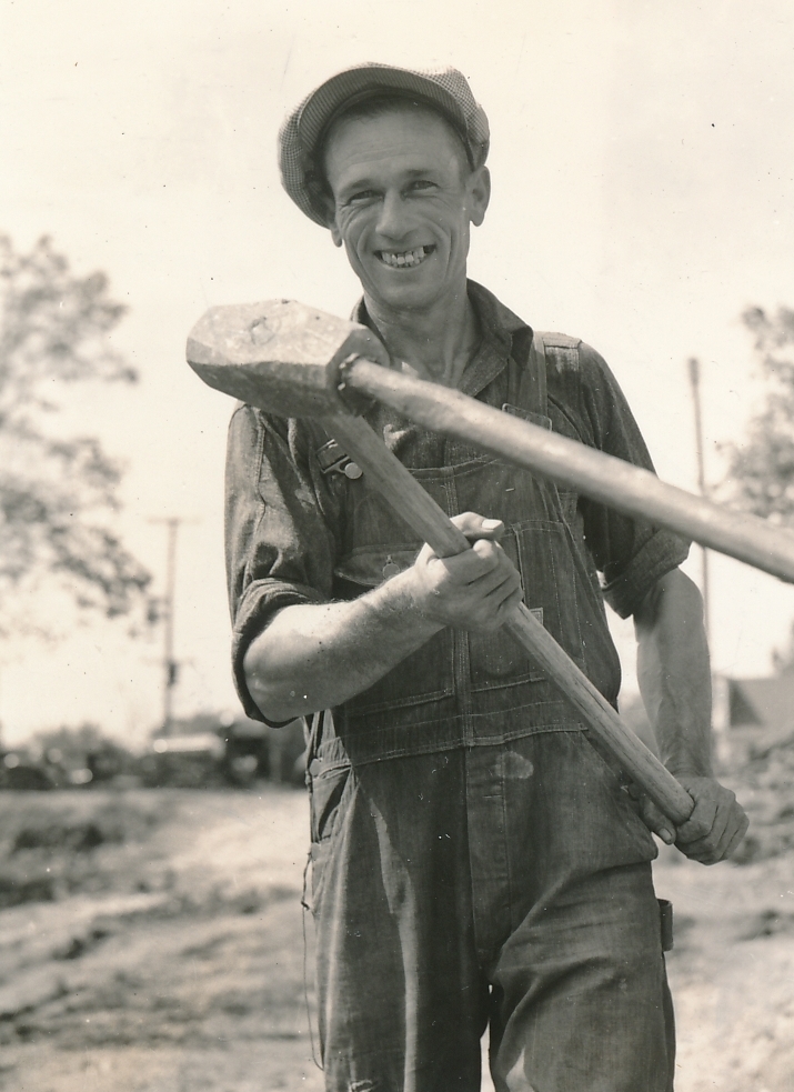 WPA job to build-up America sure beats handouts for this worker in Webb City, Missouri. Photo courtesy of the National Archives (September 1936).