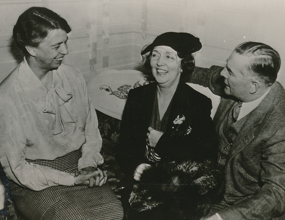 Eleanor Roosevelt and Ellen Woodward (head of the WPA’s women’s and professional division) share good times with Mississippi newspaperman Fred Sullen. Photo courtesy of the National Archives (ca. 1935-1943).